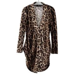 00s y2k ヒョウ柄 変形 カーディガン 逆燕尾 平成ギャル グランジ コア