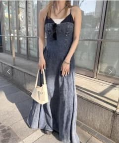 Ameri DENIM BUSTIER DOCKING FLARE DRESSのサムネイル