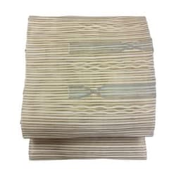 新品 正絹 夏 絽 名古屋帯 八寸帯 絽つづれ 綴れ 未仕立て品 生成 水色