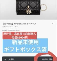 日本限定】MyDior Asterキーケースカナージュ ラムスキンブラック新品