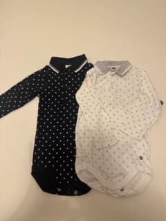 PETIT BATEAU ロンパース 2枚セット 星柄 6mのサムネイル