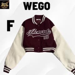 美品 WEGO ショート丈スタジャン レディースF ボルドー 韓国風 アウター