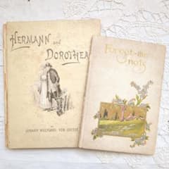 2冊稀少1892年アンティーク 洋書 絵本 児童書 詩集 ヴィクトリアン 花