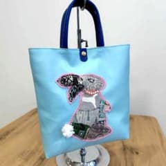 ①毎日トートMサイズミナペルホネン ぷっくりうさぎさんカケラパッチ