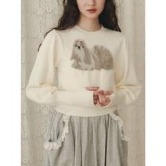 ち*ん様 merry jenny シーズージャカードニットtops （アイボリーのサムネイル