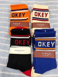 OKEY ロゴ ソックス 4足セット メンズ 靴下のサムネイル