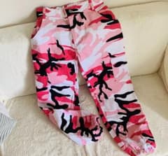 迷彩 カモフラ パンツ ピンクのサムネイル
