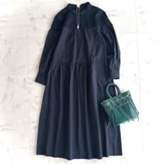 美品✨ネミカ　切り替えフレアワンピース　ネイビー 美品✨ネミカ 切り替えフレアワンピース ネイビー - メルカリ