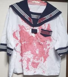 コスプレ用　半袖　セーラー服　血のり　ゾンビ　大きいサイズのサムネイル