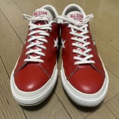 コンバース ワンスター 赤 レザー レッド one star 8.5 27cm - メルカリ
