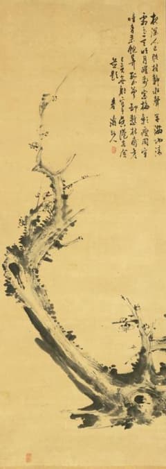 春涛散人「墨梅図」掛軸 肉筆 絹本 春涛散人「墨梅図」掛軸 肉筆 絹本 - メルカリ