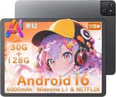Android16 タブレット 30GB(6GB+24GB) RAM 128GB - メルカリ