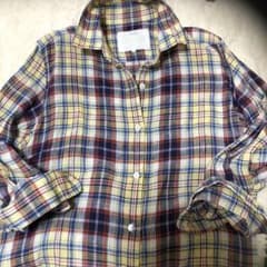 23区×LIBECO 麻・リネン100 % チェックブラウス 44（3L）のサムネイル