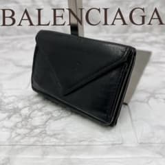 BALENCIAGA レターミニウォレット 3つ折り レザー ブラック - メルカリ