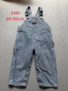 【美品】OSHKOSH ヒッコリー オーバーオールのサムネイル