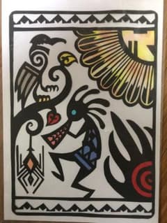 ココペリの切り絵のサムネイル