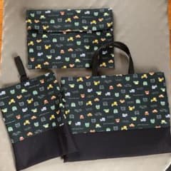 レッスンバッグ　シューズケース　連絡袋　ハンドメイド　男の子　車のサムネイル