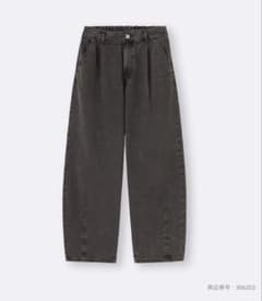 未開封新品｜GU GIRLS バレルレッグジーンズ JR DARK GRAY Mのサムネイル