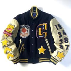 希少 200着 限定 チャンピオン フルデコ 袖革 スタジャン M - メルカリ