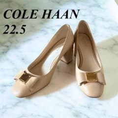 【COLE HAAN】パンプス/ピンクベージュ/リボン/太ヒール/22.5のサムネイル