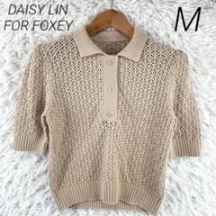 美品　DAISY LIN パイナップルパフ　半袖 ニット ポロシャツ ベージュM 美品 DAISY LIN パイナップルパフ 半袖 ニット ポロシャツ ベージュM