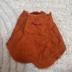 【犬服】Pecolle デニム風ベスト オレンジ　Sのサムネイル