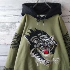 希少コラボ☆ケンゾー×山本寛斎 刺繍ビッグロゴ タイガー 虎柄