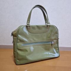 定価19万★ジャックルコーリスボン★エナメル★バッグ★グリーン★カーキ★パリ 定価19万☆ジャックルコーリスボン☆エナメル☆バッグ☆グリーン