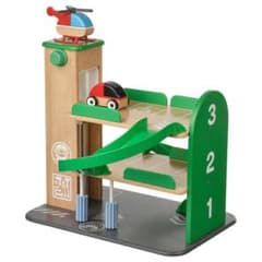 IKEA LILLABO リラブー ガレージ ヘリコプター&車付き マルチカラーのサムネイル