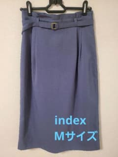 【お値下げ中】【index】Ｍ ベルト付きタイトスカート　チャコールグレーのサムネイル