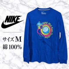 【US古着】NIKE 長袖Tシャツ M ブルー バレーボール ロンT 2014年