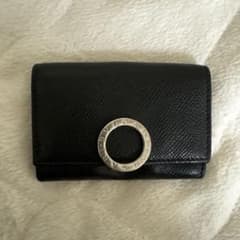 黒レザー リング付きカードケースのサムネイル