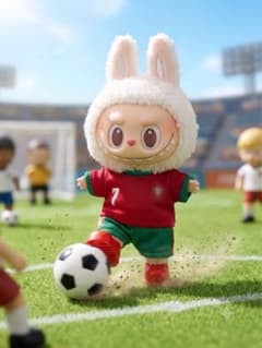 LABUBU ぬい服 サッカーユニフォームセット No.18 レッドのサムネイル