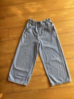 GU ワイドデニムパンツ ライトブルー