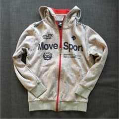 DESCENTE メンズ パーカー Sサイズ デサント グレー ロゴ入りのサムネイル