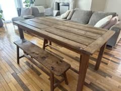 OLD MAISON ダイニングテーブル 160cm 無垢 アンティーク調 OLD MAISON ダイニングテーブル 160cm 無垢 アンティーク調 - メルカリ