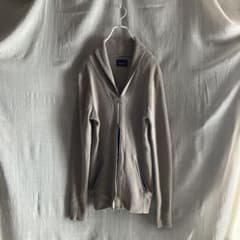 nicole club for men /ダブルジップニット ベージュ リブ細身