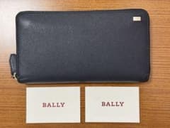 BALLY バリー レザー ラウンド 二つ折り 長財布 ネイビーのサムネイル