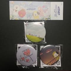 5주년 기념 BT21 캔 배지 3개 세트