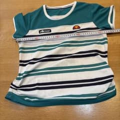 ellesse ターコイズ ストライプ Tシャツ Lサラッと夏向きお値下げ中のサムネイル