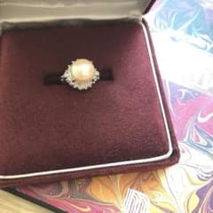 ジュエリーマキ カメリア パール リング 未使用 ダイヤ プラチナ