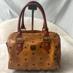 手入れ済 MCM ヴィセトス ミニボストンバッグ ブラウンレザー - メルカリ