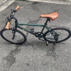 新品 自転車 クロスバイク 緑 24インチ 7段変速 大阪市生野区