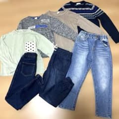 【子供服　男の子　まとめ売り】120 130cm 7点　長袖　ジーンズ　秋冬服のサムネイル