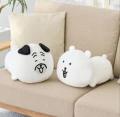 ナガノキャラクターズ もっちる ねそべりBIGぬいぐるみ　くま　パグ　2種セット
