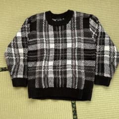 nano universe チェック柄ニットセーター M