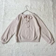 コルザ バックリボン プルオーバー トップス アイボリー M ニット 大人可愛い