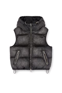 【DIESEL】デニム ダウンベスト ブラック サイズSのサムネイル
