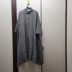 yuni ギンガムチェック シャツワンピース フリーサイズ - メルカリ