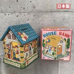 ブリキ 貯金箱 温度計 HOUSE BANK ブリキの家 ビンテージ - メルカリ